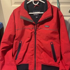 Vintage Lands' End Squall Large Red Jacket With Fleece Lining - Great Condition
