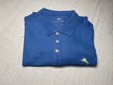 Men  s Pre-owned Blue Tommy Bahama Emfielder Island Zone Polo Size LG