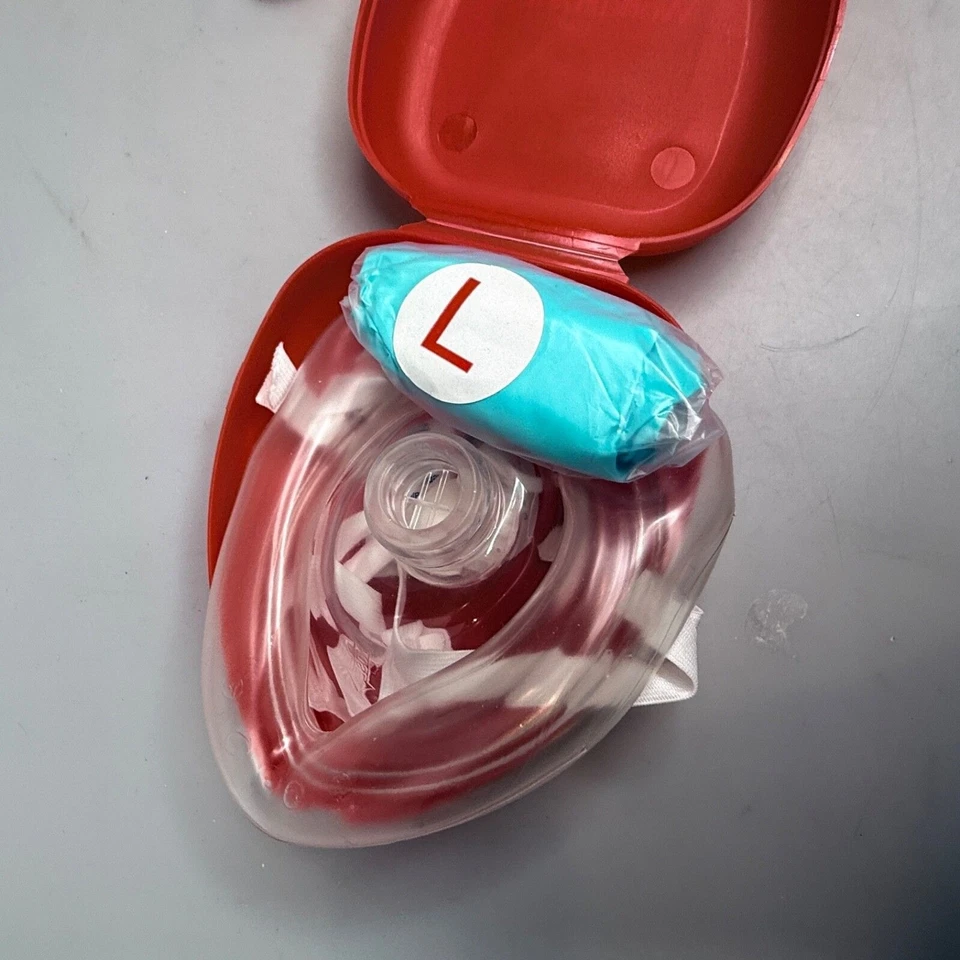 WorldPoint Res-Cue маска WP-102 CPR карман маска жесткий чехол красный прозрачный клапан новый - - Изображение 3 из 4