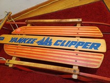 Vintage Yankee Clipper by Flexible Flyer Model F010 40 Long Wood Steel Sled