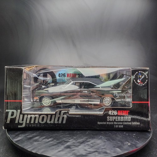 Ertl 1970 Plymouth Superbird 1/18 Diecast Mopar Muscle Car Black Chrome NIB ๐
