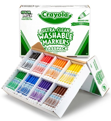 Crayola Broadline Classpack Markers Conical Marker Point Style - Assorted 200pk - Picture 2 of 3