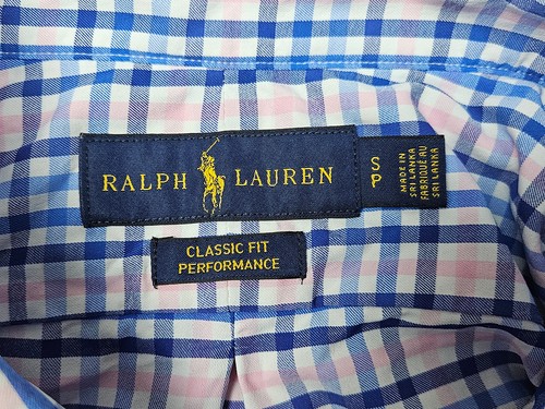 Polo Ralph Lauren Hemd Herren Small kariert blau pink Classic Fit Performance - Bild 4 von 10