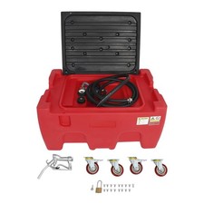 12V 3.7GPM Portable Gasoline Diesel Fuel Tank with Pump & Manual Nozzle 40Gallon