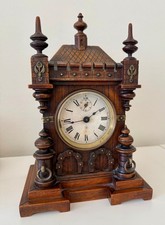 ANTIQUE Junghans 30 hour Time and Strike Mantle Clock with Alarm circa 1890