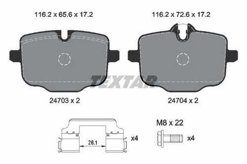 TEXTAR Bremsbeläge vorne & hinten Bremsservice Set passend für BMW 5er 6er - Bild 3 von 3