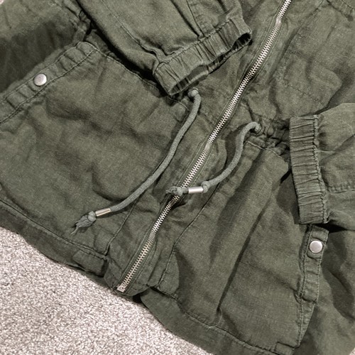 Old Navy Linen Blend Jacket Womens XL Olive Green Military Style Gorpcore Chic - Picture 2 of 11