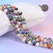 Colorful Assorted Gemstone Faceted Rondelle Beads 6x10mm 15.5 Inch Strand