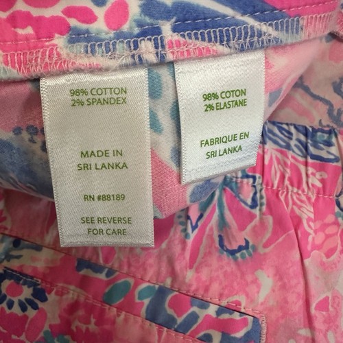 Lilly Pulitzer Pink Coral Crab Shorts Gr. L Baumwolle Coastal Preppy Freizeit Tasche - Bild 5 von 7