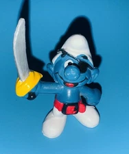 Vintage Smurfs PIRATE with EYE PATCH SMURF #20104 Schleich Peyo 1978 NICE!