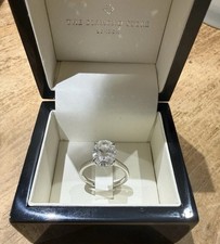 Oval Diamond Engagement Ring Platinum Labgrown 3 Ct Solitaire