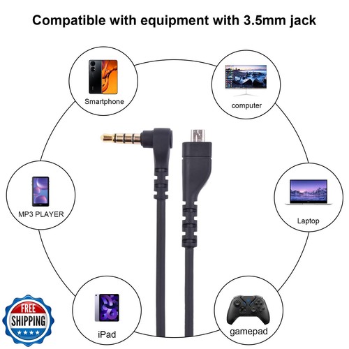 Saipomor Arctis7 Cable Replacement 3.5mm Audio Cord Compatible with SteelSeri - Picture 4 of 5