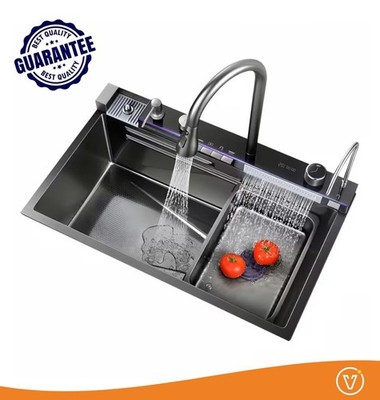 Flying Rain Waterfall Household Sink Integrated with Pull-Out Tap Set 29.5 INCH