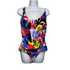Anne Cole One Piece Swimsuit MULTICOLOR Wireless SZ 16 NEW