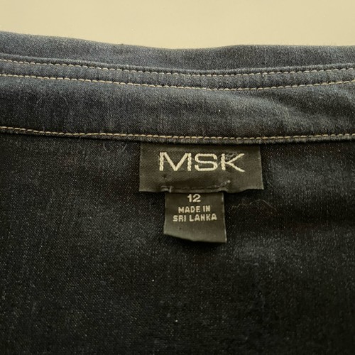 MSK Denim Dress Size 12 Short Sleeves Button Front Collared - Picture 9 of 15