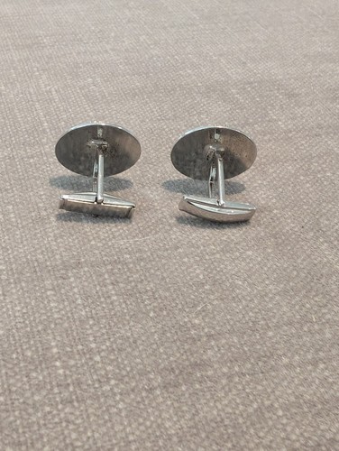 Pair of vintage men's cufflinks stamped "Sterling" on the back. Beautiful etched - Picture 5 of 7