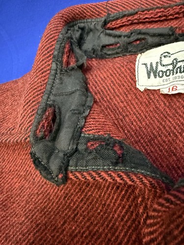 Chaqueta Camisa CPO Lana Woolrich De Colección Roja Espiga Para Hombres Pequeña 36-38 EE. UU. - Imagen 3 de 9