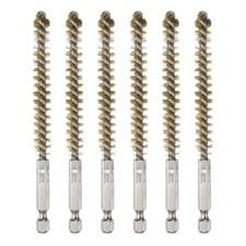 6Pcs Brass Bore Brush 9mm Dia 4.5" Cleaning Twisted Wire Brush