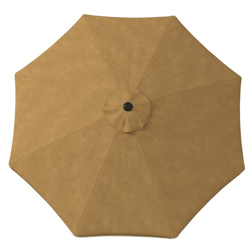Outsunny 9ft Patio Umbrella with Tilt, Ruffled Outdoor Umbrella, Tan - Picture 11 of 11