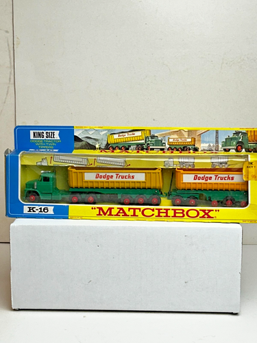 Matchbox King Size No. K-16 Dodge Semi Truck with Dump Trailers & Original Box - Picture 1 of 21