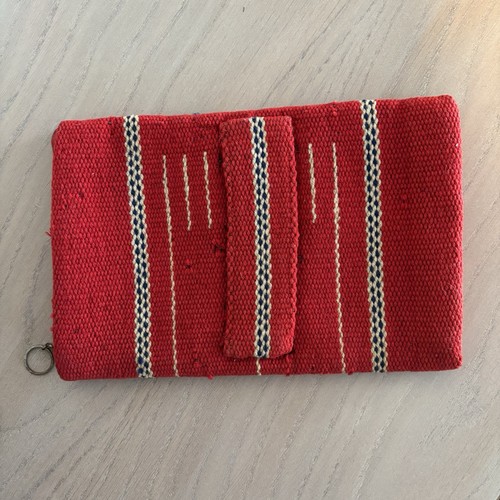 Vintage Chimayo Purse Wool Hand Woven Native American Clutch Silver Talon Zipper - Picture 7 of 21