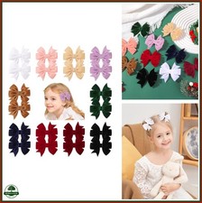20PCS Velvet Hair Bows 3 Inch Alligator Clips for Toddler Girls Dress Up