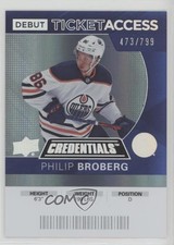 2021 Upper Deck Credentials 2020-21 Debut Ticket Access /799 Philip Broberg 2d8