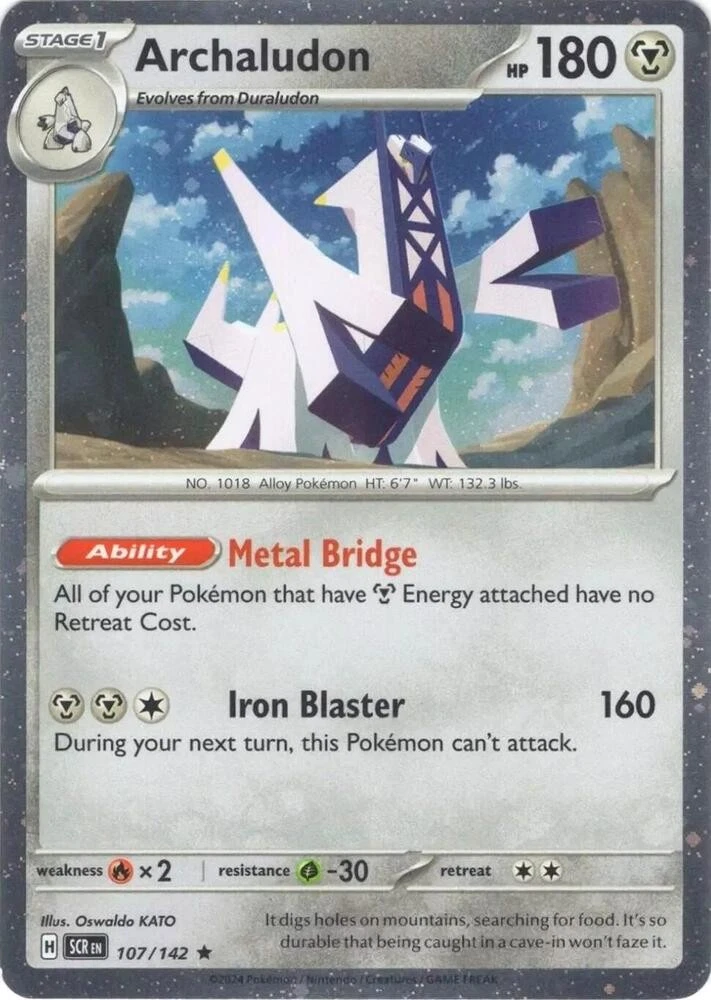 Archaludon - 107/142 - Pokemon Stellar Crown Cosmos Holo NM