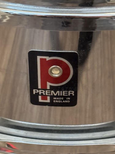 VTG 1970s Premier Vintage 8 Lug 14x5.5 Snare Drum - Chrome over Steel - Picture 7 of 14