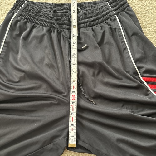 Pantalones Cortos de Baloncesto Adidas De Colección Para Hombre Medianos Negros Rojos 3 Tiras Poliéster Y2K - Imagen 6 de 11