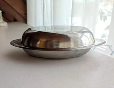 MCM Kalmar Made in Denmark Stainless Steel Covered Dish 18/8 Midcentury Dining