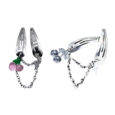 Y2k Tassel Chain Pin Sweet Cute Cool Crystal Cherry Charm Hair Clip Hairpin
