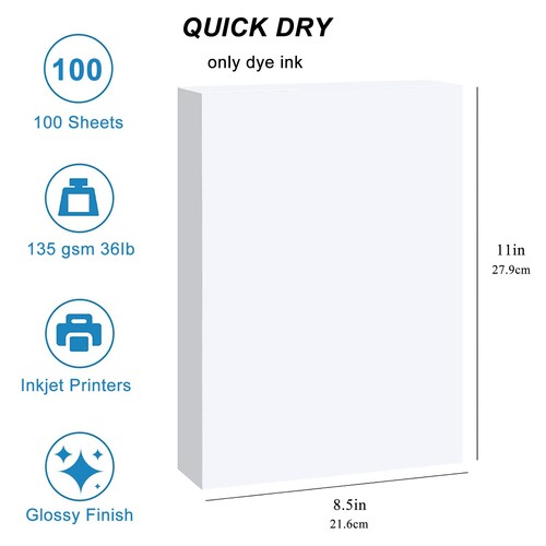 Dünnes Tintenstrahldruckerpapier 100 Blatt für DIY Chipbeutel und Druck Broschüre Flye... - Bild 6 von 6