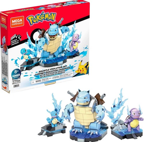 Mega Construx Pokemon Squirtle Evolution Set 379 Teile - BRANDNEU / SEALED