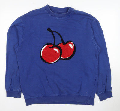 Kirsh Unisex Blau Pullover Sweatshirt M, Grafik Kirsch Design