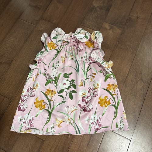 CHRISTY LYNN Pink Floral Blouse Womens XS 100% Silk Sleeveless Delicate Ruffles - Picture 7 of 19