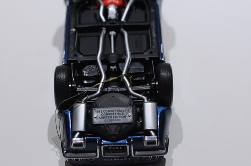 FRANKLIN COME NUOVA 1972 CHEVROLET CORVETTE LT-1 CONVERTIBILE BLU SCALA 1:24 LIMITED 2 - Foto 8 di 8
