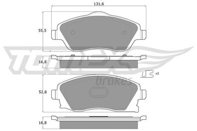 Tomex Brakes TX 12-19 Bremsbelagsatz, Scheibenbremse für OPEL