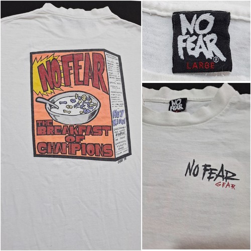 Vintage 90s No Fear Gear T Shirt the breakfast of champions Gr. M/L