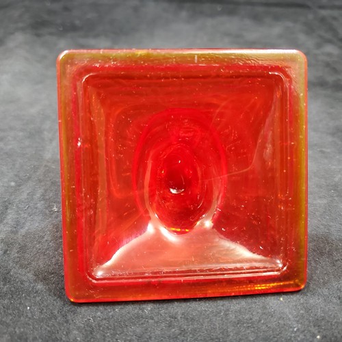 GERALDINE RED GLASS Cat On Cesta SUMMIT Greentown Candy Dish Cadmio - Imagen 12 de 19