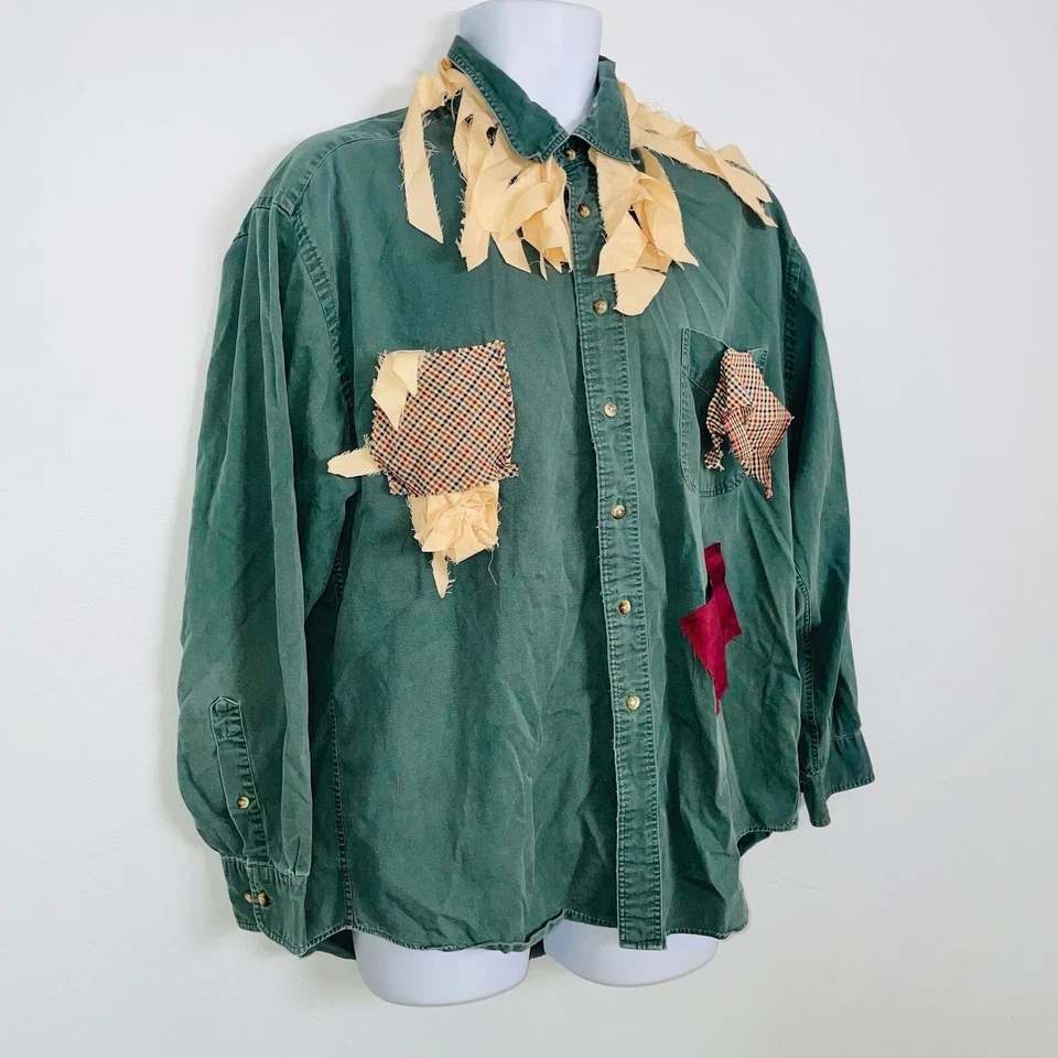 Wizard of OZ Ручной Работы Взрослый Пугало Большой Костюм Топ Леггинсы Шляпа 3 шт. - Изображение 3 из 4