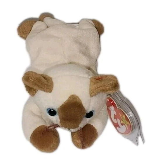 Ty Beanie Baby SNIP сиамский кот (7,5 дюйма) новый с ценниками плюшевая мягкая игрушка-животное - Изображение 3 из 4