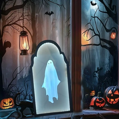 2025 Halloween Scary Decor Hologram Ghost Mirror PartySupplies Room Mirror Decor - Picture 7 of 8