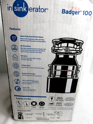 Insinkerator 1/3 HP Garbage Disposal Badger 1 Standard Series - Picture 2 of 2