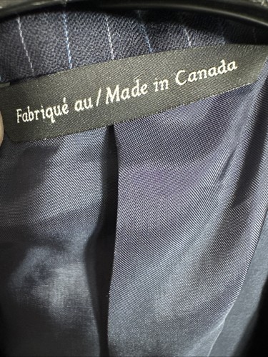 Coppley Barone 2 Piece Suit 44R Wool Navy Chalk Stripe Surgeons Cuff 40x29.5 - Picture 2 of 19