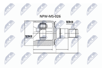 Nty Gelenksatz Antriebswelle NPW-MS-026 FüR Mitsubishi Pajero 2 Canvas Top Sport