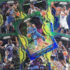 2020-21 Prizm Jordan Poole Base Choice Blue Yellow Green No 147