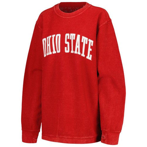 Women's Pressbox Scarlet Ohio State Buckeyes Comfy Corded Vintage Wash Basic - Picture 2 of 3