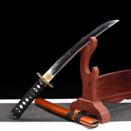 Sehr scharfes Japan Kurzschwert Katana Battle Wakizashi T10 Stahl Ton gehärtet! - Bild 9 von 10