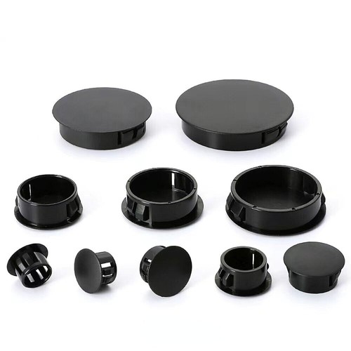 Round Plastic Black Blanking End Cap Caps Tube Pipe Inserts Plug Bung - Picture 2 of 7